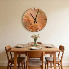 12 Inch Wall Clock Round, Industrial Clock Copper Patina. Wall Art Copper, Large Clock Copper Color, Raw Copper Clock. Wall Decor. Gift Copper - 1 - 查看 2