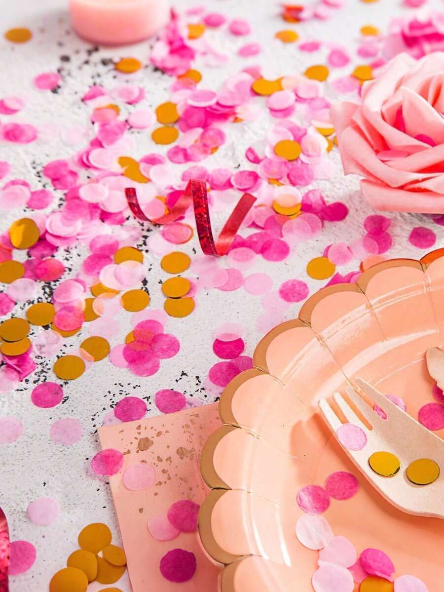 1pc Colorful Sequin Round Confetti Atmosphere Decor For Baby Birthday Party, Balloons & Paper Pieces, Suitable For Party Decoration - Multicolor - View 1