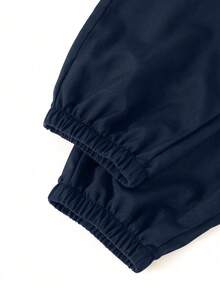 1 pieza Pantalones deportivos y casuales de unicolor para adolescentes, para primavera y otoño (El tamaño real es talla grande pequeño, se recomienda elegir una talla talla grande grande según la imagen) - Azul - Ver 5