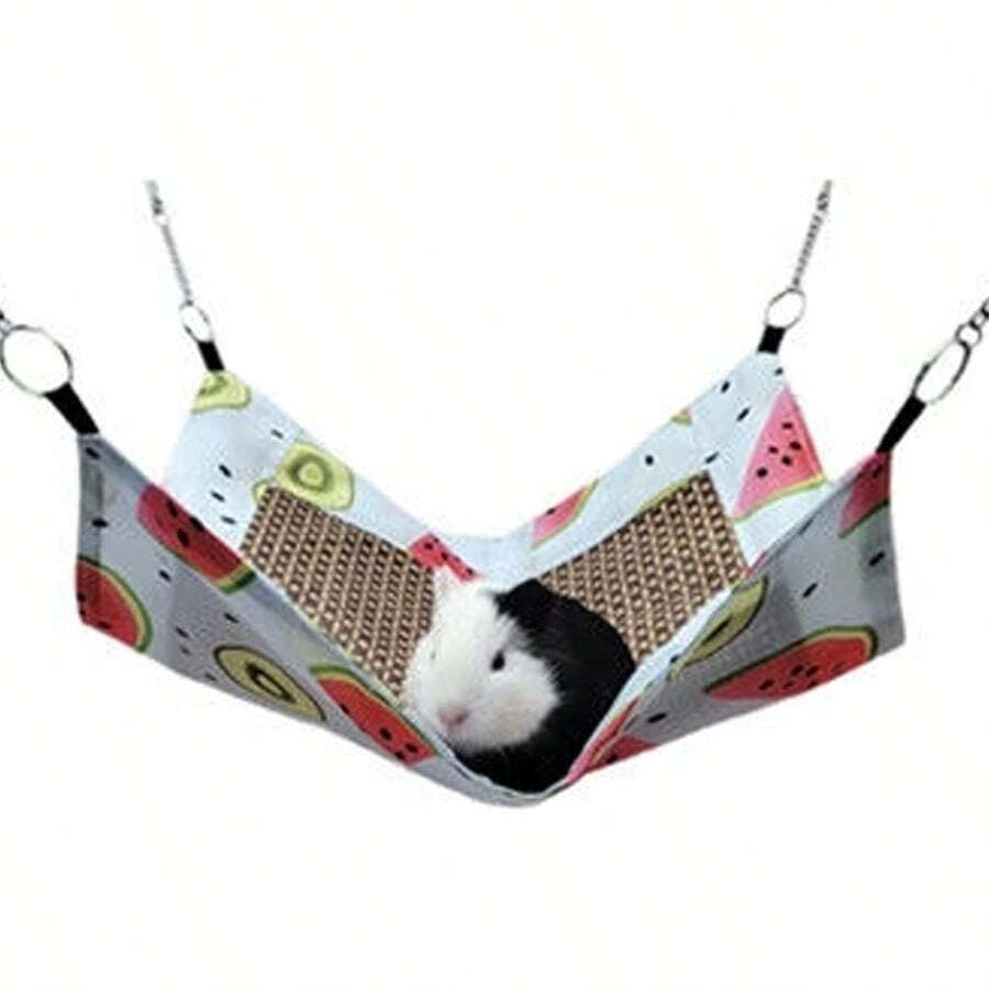 YQQ Pssopp Hamaca para Animales Pequeños Estera Refrigerante Jaula para Mascotas Hamaca para Ratas Jaula para Hámster Jaula Conejillo de Indias Conejo Chinchilla Roedor Sandía2179 - Multicolor - Ver 1