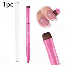 3-In-1 French Nail Brush With Multi-Functional Tips - Fine Nail Art Brush For Gel & Acrylic Nails, Precise Cleaning, Nail Polish Remover, Nail Polish Brush - Hồng - Xem 3