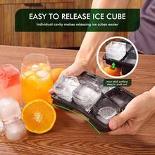 Large Silicone Ice Cube Tray, Ice Mold, Flexible, 8 Cavities Easy Release, Slow Melting Ice, Suitable For Whiskey