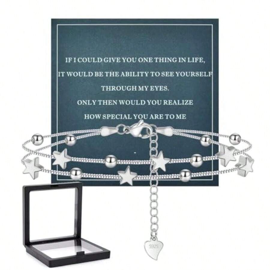 Pulseras de muer ate austable con Tar de Felicitación oyeria entes Accesos San Valentin alos para Muer Esa Noa Mamá Cumpleaños - como en la foto - Ver 1