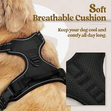 2pcs Reflective Dog Harness And 1.5 Meter Leash Breathable Pet Harness For Large And Small Medium Dogs And Cats Puppy Chest Vest Dog Walking Leash And Harness Set Accessories - màu đen - Xem 6