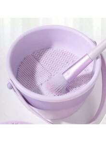 1 Set Makeup Brush Cleaning Bowl & Cleaner – Includes Drying & Storage Mesh Basket, All-In-One Puff & Cosmetic Tool Cleaning Kit - A - View 10