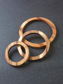 Wooden Trivets For Hot Dishes - Tree Shaped Trivet Set Of 3 With Stand - Heat Resistant Hot Pads For Kitchen Countertops & Table - Nesting Foldable Pot Holders (Walnut Finish, 8"/7"/5") - one-size - View 2