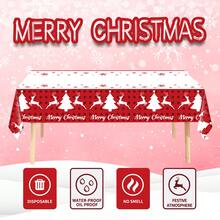 4pcs Christmas Element Disposable Plastic Tablecloth, Party Tablecloth, Waterproof And Oil-Proof, Suitable For Christmas - Multicolor - View 6