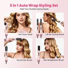 UKLISS Tenacilla de pelo resistente al calor con 4 barras intercambiables, control de temperatura preciso (110°C-230°C) y cable giratorio de 360°, adecuado para peluquería - Ver 8