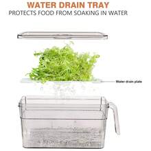 NetHong 1 PCS Food Storage Produce Saver Containers For Refrigerator, Berry Keeper Boxes For Fridge With Removable Drain Tray Keep Fresh For Vegetables/Fruit/Meat/Salad - Multicolor - View 4