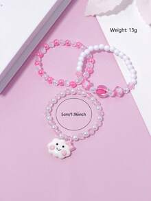 3pcs/Set Charming Cloud Pendant Bracelet Multicolor DIY Beaded Jewelry Jewelry Bracelet Set For Girls Campus Birthday Holiday Party Gift Accessories Daily Casual College Vacation Set Colorful Beads Color Random - Multicolor - View 2