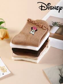 Disney 1 Pair/6 Pairs/12 Pairs Women's Lace Trim Ankle Socks - Mickey Pattern Lace Trim Ankle Socks, Casual Ankle Socks, Versatile Style, Suitable For Daily Wear And As Holiday Gifts - Multicolor - View 7