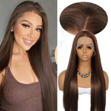 Stunning Purple Hair Synthetic Lace Front Wigs For Women 26 Inch Pre Plucked Long Straight Hair Wigs 13X4 HD Lace Wigs Glueless Colored Wigs Heat Resistant Halloween Wigs Long Silky Straight Lace Front Wigs For Daily Christmas Party Cosplay Use - Multicolor - View 13