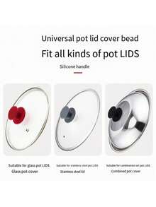 1pc Universal Pot Lid Knob Replacement, Heat Resistant Silicone Handle Cover, Fits Frying Pans And Kitchen Cookware, Frying Pan Lid, Pot Lid Cover, Cookware Accessories, Heat Resistant Design, Easy Grip Handle, Lid Replacement, Home Essential