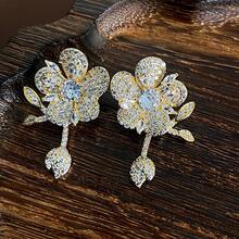 Seaside Vacation Style Pearl White Flower Earrings Light Luxury Niche Design Sense Stud Earrings Wedding Bridal Jewelry - 31#E6505 Silver Needle - Gold - View 22