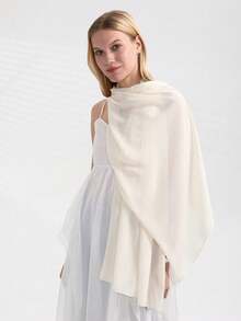 1 pieza Nuevo Pañuelo de Gasa Arrugada para Mujer, Chal Versátil Adecuado para Todas las Estaciones - Multicolor - Ver 3