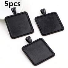 4 piezas de base de bisel de aleación de zinc de 25 mm para hacer joyas con colgante cuadrado en blanco, accesorios para manualidades - Ajuste de base de cabujón colgante - Ver 24