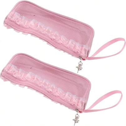 Parliky 2 Piezas Bolsa De Almacenamiento De Zapatos De Ballet Zapatillas De Ballet Bolsas Para Embalsar Zapatos Bolso De Baile Para Nias Shoe Bags Tirador Pink
