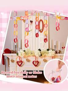 50/100/200pcs Paper Chain Garland, DIY Handmade Chain Strips, With Double-Sided Adhesive Tape, Suitable For Birthday Party Decoration, Valentine's Day Theme Party - Multicolor - View 6
