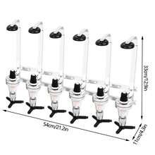 Dispensador de licores montado en la pared de 6 botellas, soporte de mayordomo para barra de mayordomo, alcohol, botella de vino, cerveza y alcohol, soporte para bebidas - Plateado - Ver 2