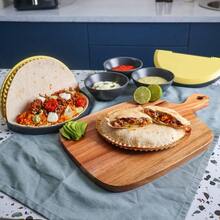 Tortilla Sealer Large - Fits 10-12" Flour Tortillas | Make Sealed Tacos, Quesadillas, Burritos & Stuffed Wraps - Yellow - 查看 5
