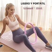 NEWKIBOU Kit de Pilates en Casa con Aro Pilates 15Pulgada/38CM 5 Bandas de Resistencia Bola de Pilates 25cm y 2 Pares Calcetines Yoga - Pilates Equipment for Toning Arms and Thighs - Rosa - Ver 3