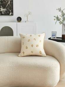 Capa de almofada bordada em veludo cotelê com estampa de lanterna e calêndula em 3D, ideal para decoração de sala de estar, quarto, carro, festas e diversos ambientes. (1 peça)