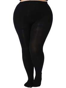 1 Pair Of Candy-Colored Women's Plus-Size Pantyhose, Super Soft Solid Color Semi-Transparent Pantyhose, High-Waisted Silk Stockings, Suitable For Daily Use - Multicolor - View 8