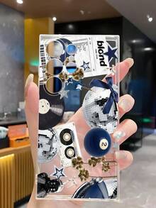 1个创意卡带玻璃球音乐元素领结透明软手机壳，兼容三星Galaxy A04e/12/A13/A14/A34/A50/A52/A53/A54/S21/S22/S23/S24/S25/S25Ultra - 無色 - 查看 5