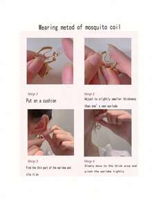 1 Pair Fashionable New Metal Large Hoop Earrings, Copper Earrings For Women, Clip-On Triangular Clamp, High-End Elegant Slimming Earrings Suitable For Women's Daily Wear, Holiday Gifts - Ear Clip - View 6