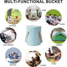 带提手可折叠足浴盆，便携式洗脚袋，适用于家庭、旅行和露营，保温折叠足浴桶，旅行折叠足浴袋，五层保温折叠足浴盆，足浴盆，家用水疗产品 - 彩色 - 查看 3