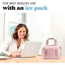 YQQ Fit and Fresh Remi - Bolsa de almuerzo de neopreno para mujer kit de preparación de comidas con contenedores y paquete de hielo XL material autoaislante tipo neopreno bolsa de almuerzo lavable a2179 - Color de malva - Ver 2