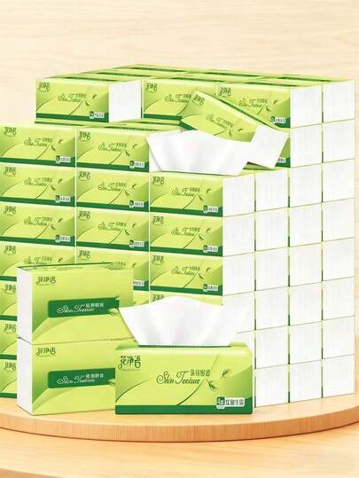 1-6 Packs Soft & Comfortable Facial Tissues, Thicker Design, Pure Wood Pulp Material, Suitable For Daily Cleaning, Home, Travel, Business, Office Use, Household Items