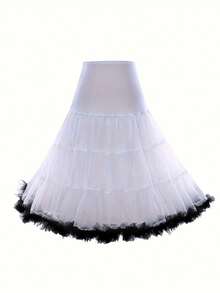XKTRXF 1米长新娘衬裙，蓬松薄纱内衬裙，情人节配饰 - A - 查看 18