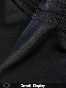 3pcs Women's Mid-Waist Black Panties With Transparent Waistband, Minimalist Black Briefs - Multicolor - View 5