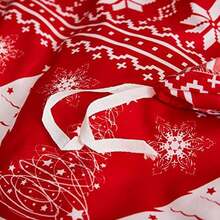 Christmas Bed Comforter Set - Festive Style with Red & White Snowflake and Deer Patterns, King Size (1 Comforter + 2 Pillowcases) for Holiday Decor - Ciervo - Ver 9