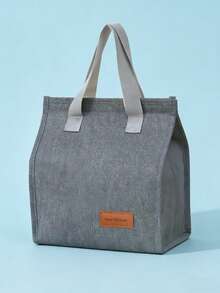 1pc Portable Insulated Lunch Bag, Thermal Lunch Box For Students, Outdoor Picnic, Hook And Loop Closure, Keeps Food Fresh And Flavorful, Waterproof And Convenient Design, Suitable For School And Office - Multicolor - View 10