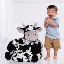 Lab Cow - Silla de Felpa para s cómoda Silla de Descanso con Almohada para s de 1 a 3 años 21 x 19 x 19 Pulgadas Alternativa de puf Suave - Vaca - Ver 2