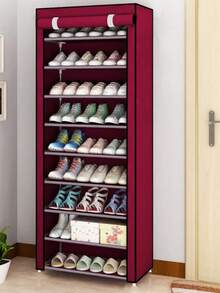 1个带盖防尘鞋架，收纳架，节省空间，坚固耐用，时尚美观，易于组装和拆卸，便携，适用于客厅、卧室、玄关、办公室、家庭，多层收纳，节日、情人节礼物，儿童适用 - 彩色 - 查看 23