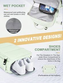 Floless 男士旅行背包，工作包，可随身携带，防水商务大容量日用背包，周末旅行包，超薄笔记本电脑背包，带USB充电口，大学包，电脑包，男士礼物，适用于15.6英寸笔记本电脑旅行包 - 薄荷綠 - 查看 11