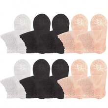 5 Pairs Fashion Flower Mesh Lace Socks Thin Invisible Transparent Tulle Socks Breathable Hosiery Tube Socks Women - Multicolor - View 10