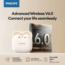 PHILIPS سماعات أذن لاسلكية بلوتوث 6.0 من فيليبس الجديدة، مزودة بميكروفون إلغاء الضوضاء، وراحة طويلة الأمد للمكتب والدراسة والألعاب، متوافقة رسميًا مع الهواتف الذكية والأجهزة اللوحية - بطارية محسّنة طويلة الأمد - رمادي - مشاهدة 6