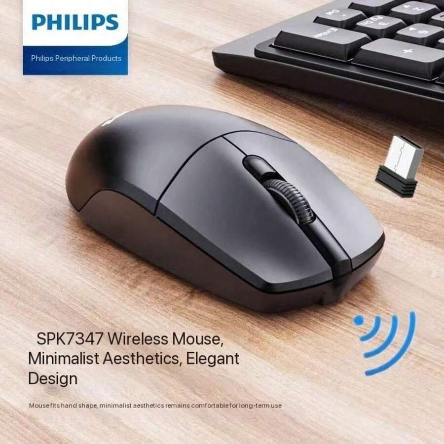 Ratón inalámbrico Philips SPK7347, compatible con portátiles y ordenadores de sobremesa, para uso en oficinas, 2.4G - Negro - Ver 1