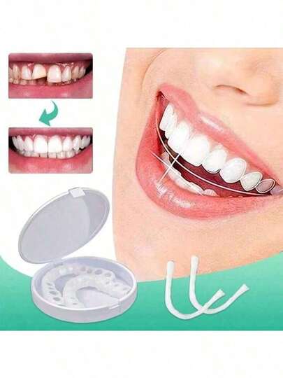 2 Pieces Set, Teeth Protective Covers, Temporary Denture Kit, Temporary Replacement, Self-Fitting Kit