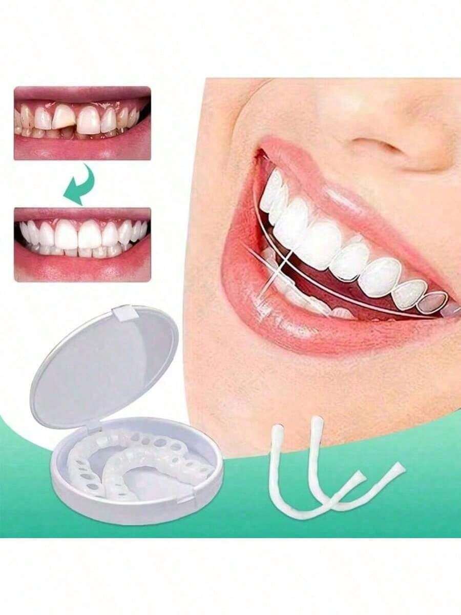 2 Pieces Set, Teeth Protective Covers, Temporary Denture Kit, Temporary Replacement, Self-Fitting Kit - Multicolor - View 1