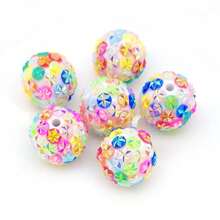 10pcs 20mm Large Size Rhinestone Disco Ball Beads Round Spacer Color Charms For Jewelry Bracelet Necklace Bag Chain Making Crafts Beading Pen Supplies