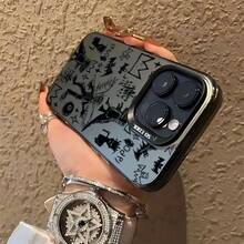 Basquiat Fashion Phone Case Compatible With IPhone 16, 15, 14, 13, 12, 11 Pro Max, X, XR, XS Max, 8 And 12 Plus - Matte Finish, Shockproof Design17 17promax - màu đen - Xem 4