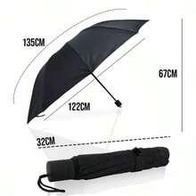 Sombrinha Guarda Chuva Dobrável preto Masculina Feminina Portátil Prática  Tecido - Preto - Visão 1