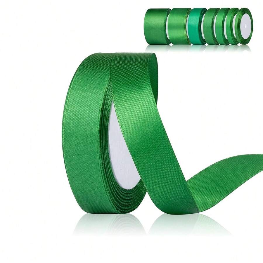 Satinband Blau 15mm x 22m Geschenkband DunkelBlau Schleifenband Hochzeit Polyester Marineblau Bänder zum Basteln Dekoband für Geschenkverpackung Geburtstag DIY-2984 - Grün - Übersicht 1