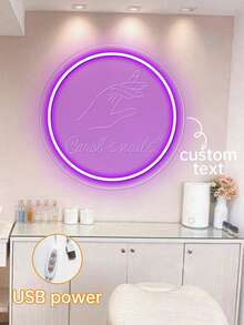 Customized Neon Sign For Nail Salon, Personalized Nail Art Neon Sign Designed Specifically For Nail Salons, USB-Powered LED Nail Art Wall Decor Sign. - The Perfect Choice For Personalized Gifts And Beauty Studio Decor! - Nails Neon - View 5