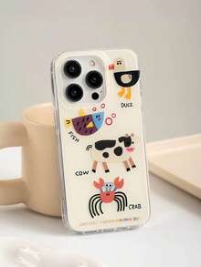 1 Pieza Funda de teléfono con diseño lindo de pez, vaca, pato, cangrejo para iPhone17, iPhone17Promax, 17, 16ProMax, 16Pro, 16Plus, 16, 15Promax, 15pro, 15Plus, iPhone14Promax, 14Pro, 14/13, adecuado para niñas, para regalar a familiares, amigos, compañeros de clase, mejores amigos y regalos del Día de San Valentín
